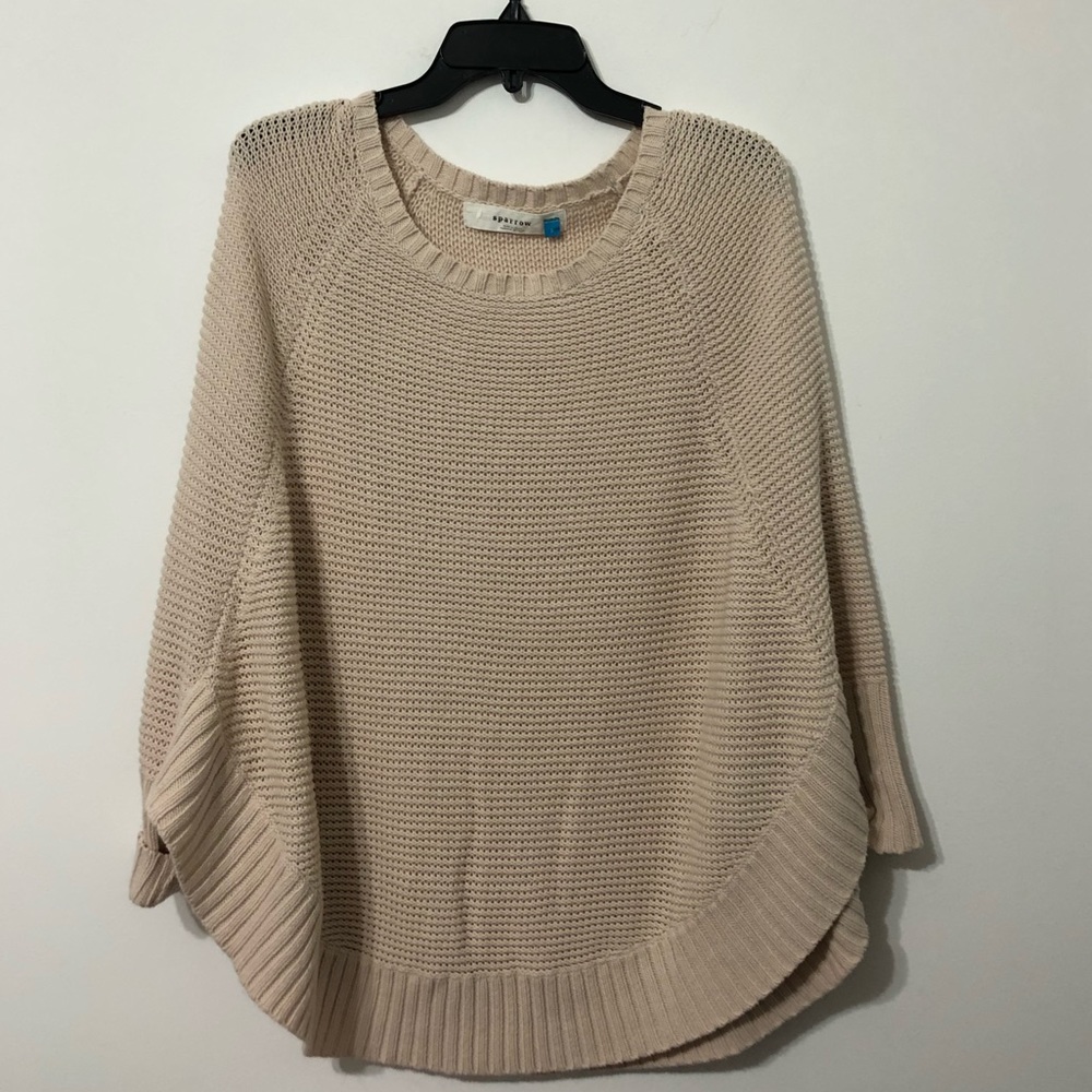 Anthropologie Sparrow Knitted Shawl Tan Small